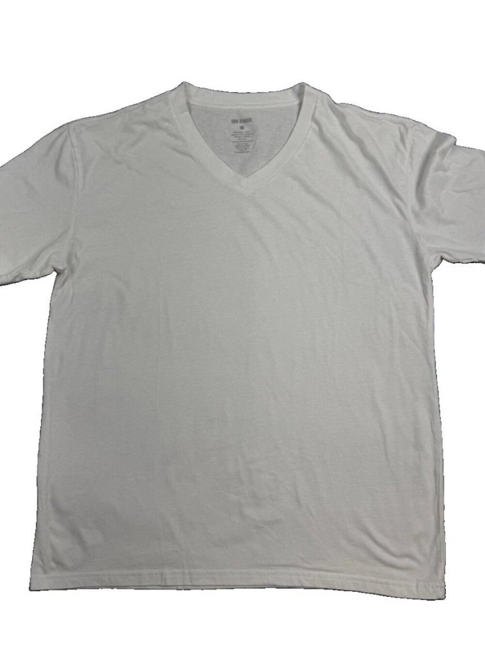 True Classic T-Shirt Mens XL White V-Neck Cotton Blend